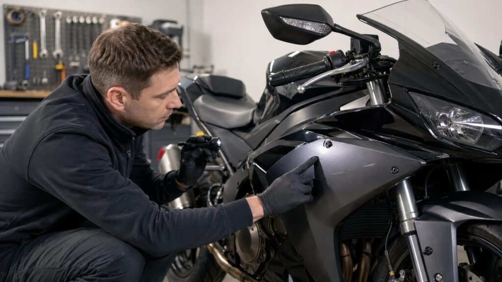 バイクの立ちゴケの査定の影響