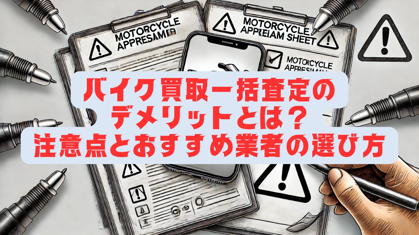 バイク買取一括査定のデメリットとは？注意点とおすすめ業者の選び方