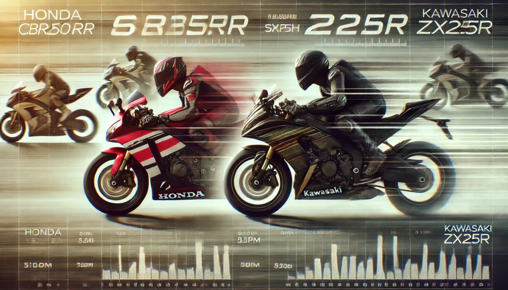 CBR250RRとZX25Rの最高速を比較