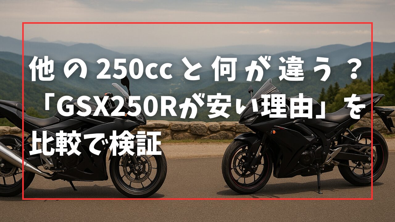 他の250ccと何が違う？「GSX250Rが安い理由」を比較で検証