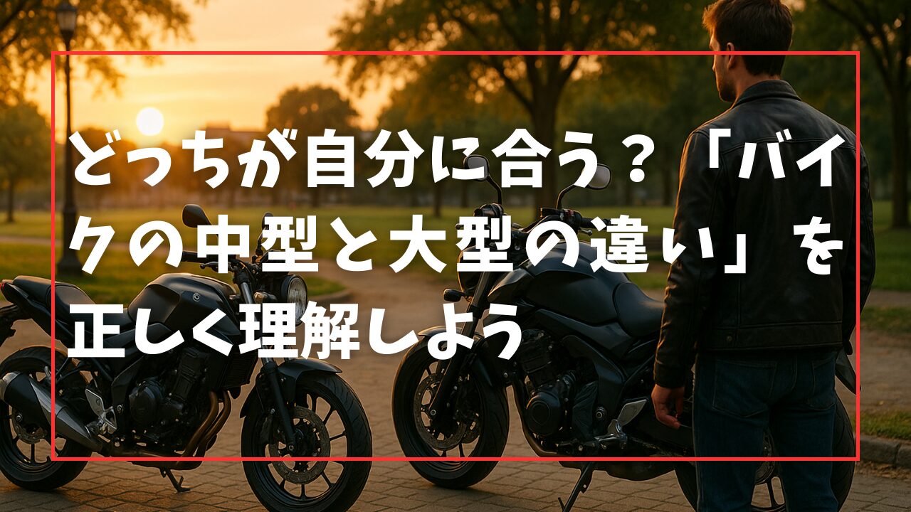 どっちが自分に合う？「バイクの中型と大型の違い」を正しく理解しよう