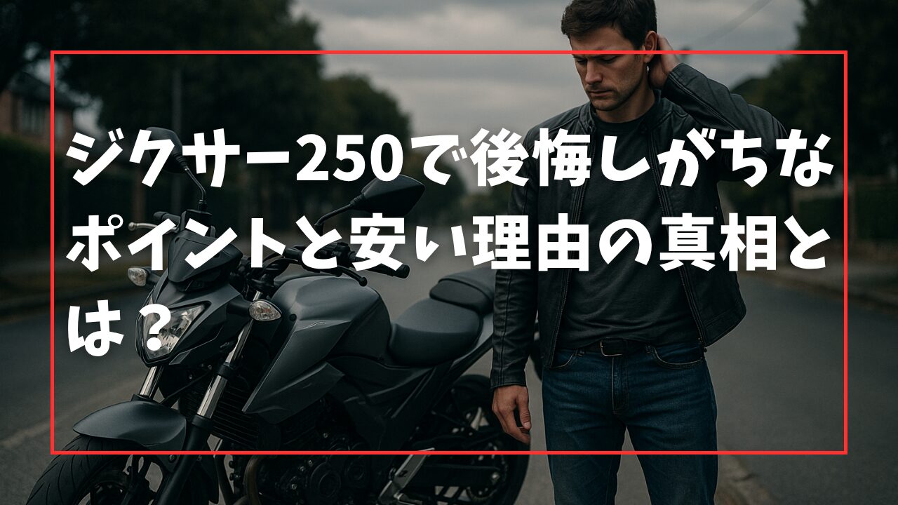 ジクサー250で後悔しがちなポイントと安い理由の真相とは？