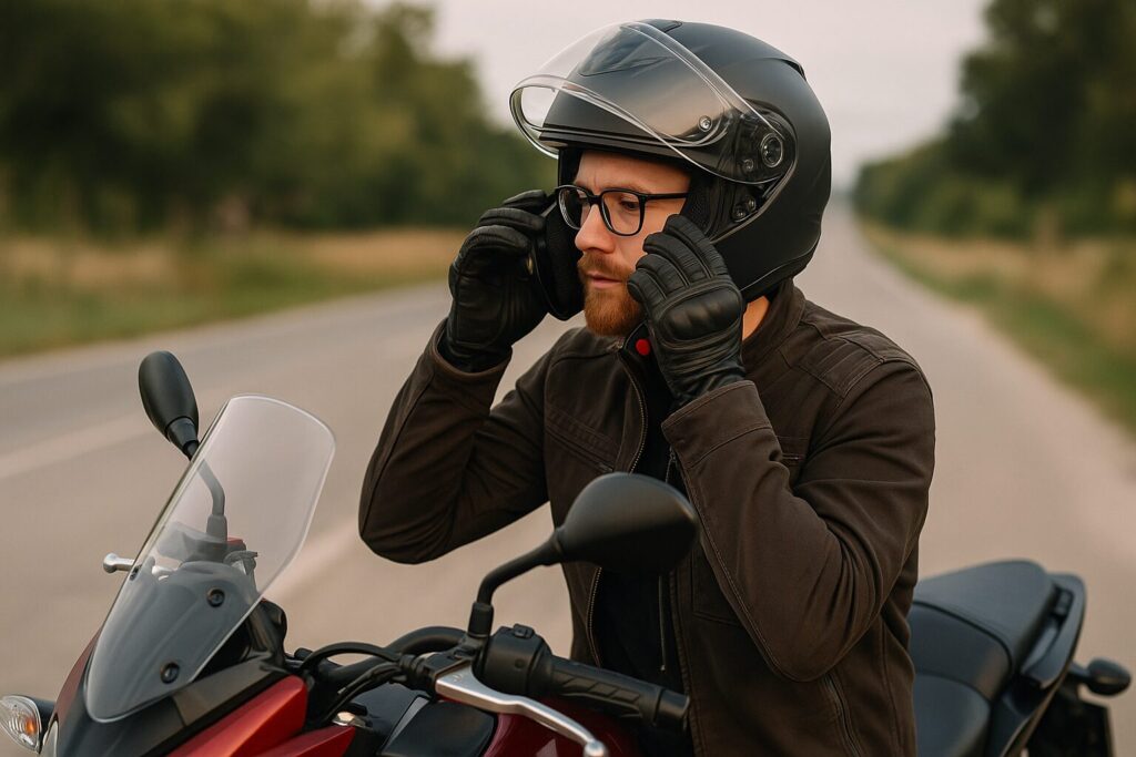 バイクヘルメット｜メガネをしている人のかぶり方の基本