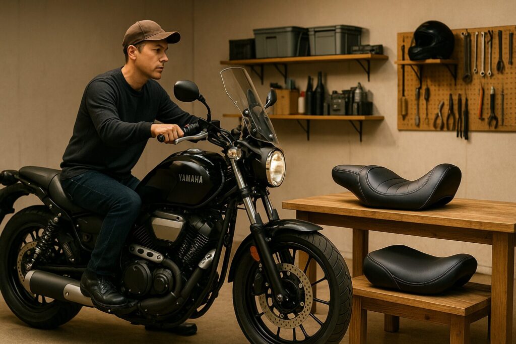 ビラーゴ250シート交換で余裕を確保