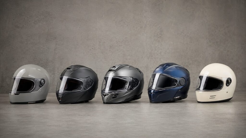 異なる設計思想を持つバイクヘルメットの帽体形状比較