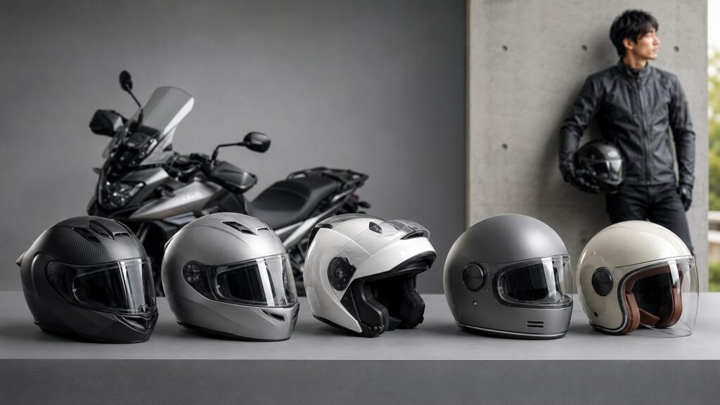 スポーツやツーリング向けプレミアムバイクヘルメットの形状比較
