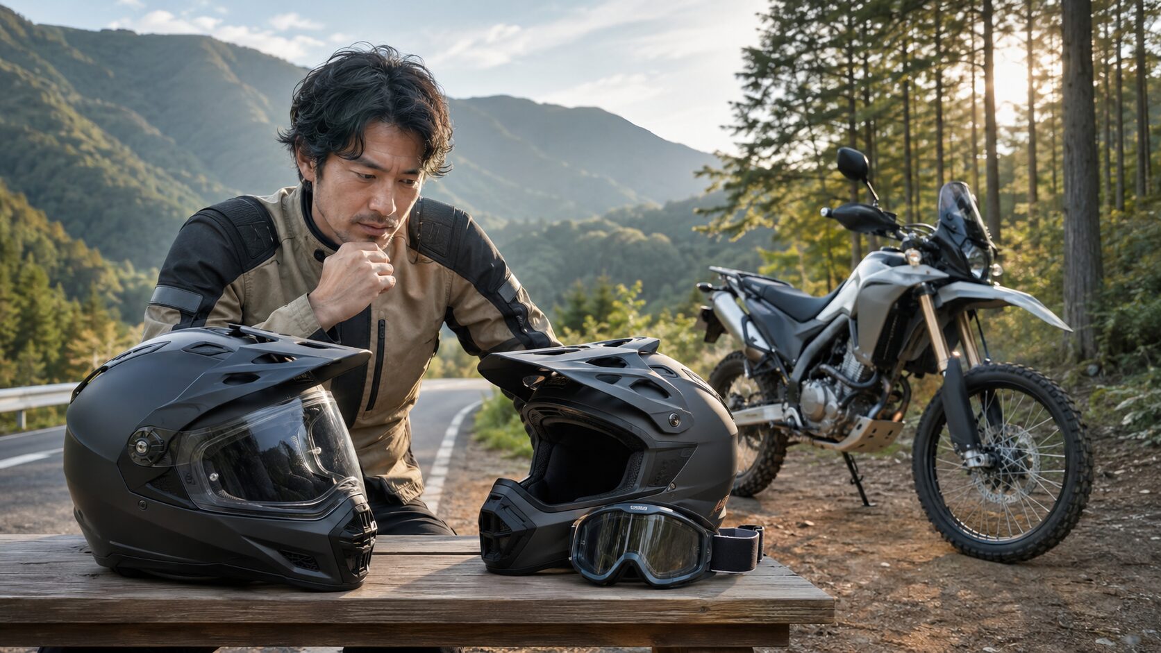 街乗りと林道に合うバイク用オフロードヘルメットを比較する日本人ライダー