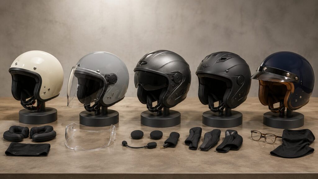 通勤やツーリング向けジェットヘルメットの機能比較