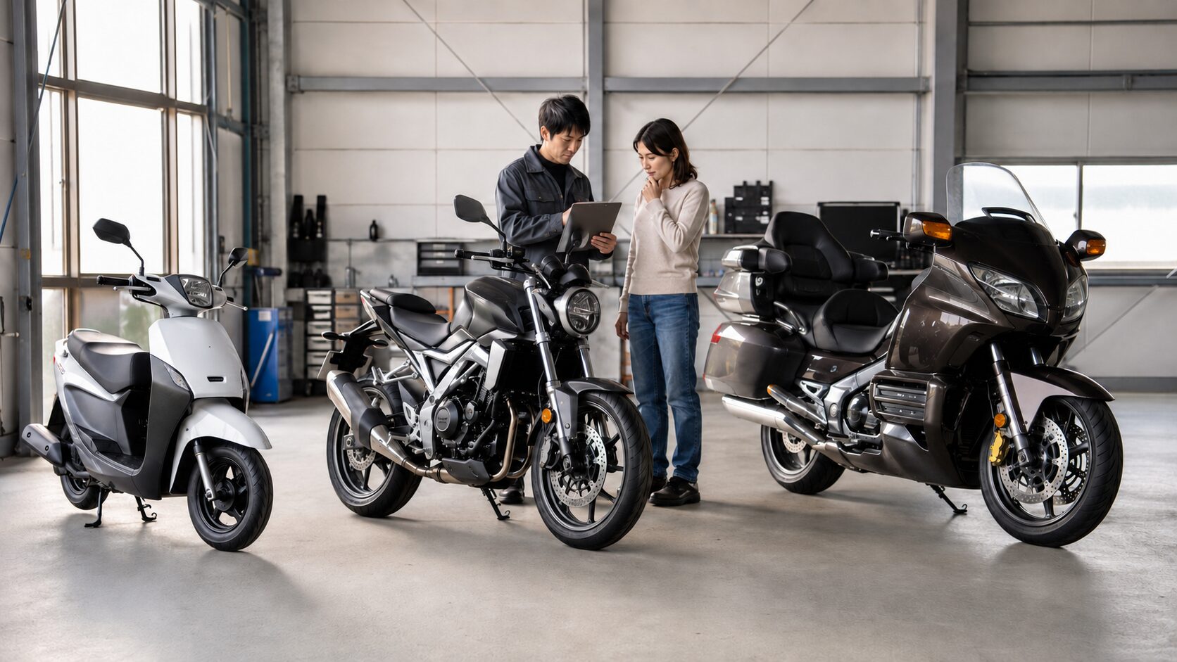 125ccスクーターと250ccバイクと大型バイクを排気量別に査定比較