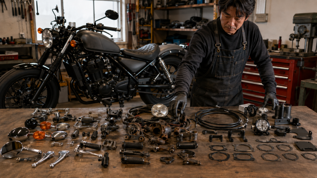 旧型MC13系に使う純正近似品・中古部品・汎用品を状態別に整理して比較する作業台