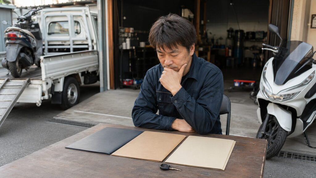 原付の引き取り費用と買取、下取り条件を比較する日本人オーナー 