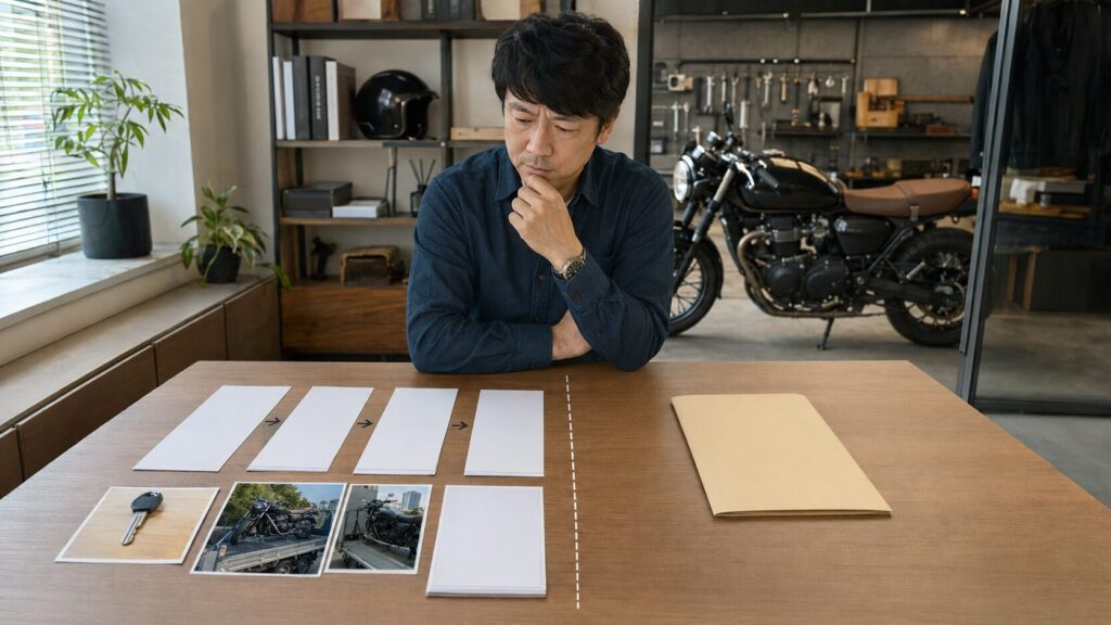 名義変更書類と業者の買取査定を比べて売却方法を選ぶ日本人オーナー