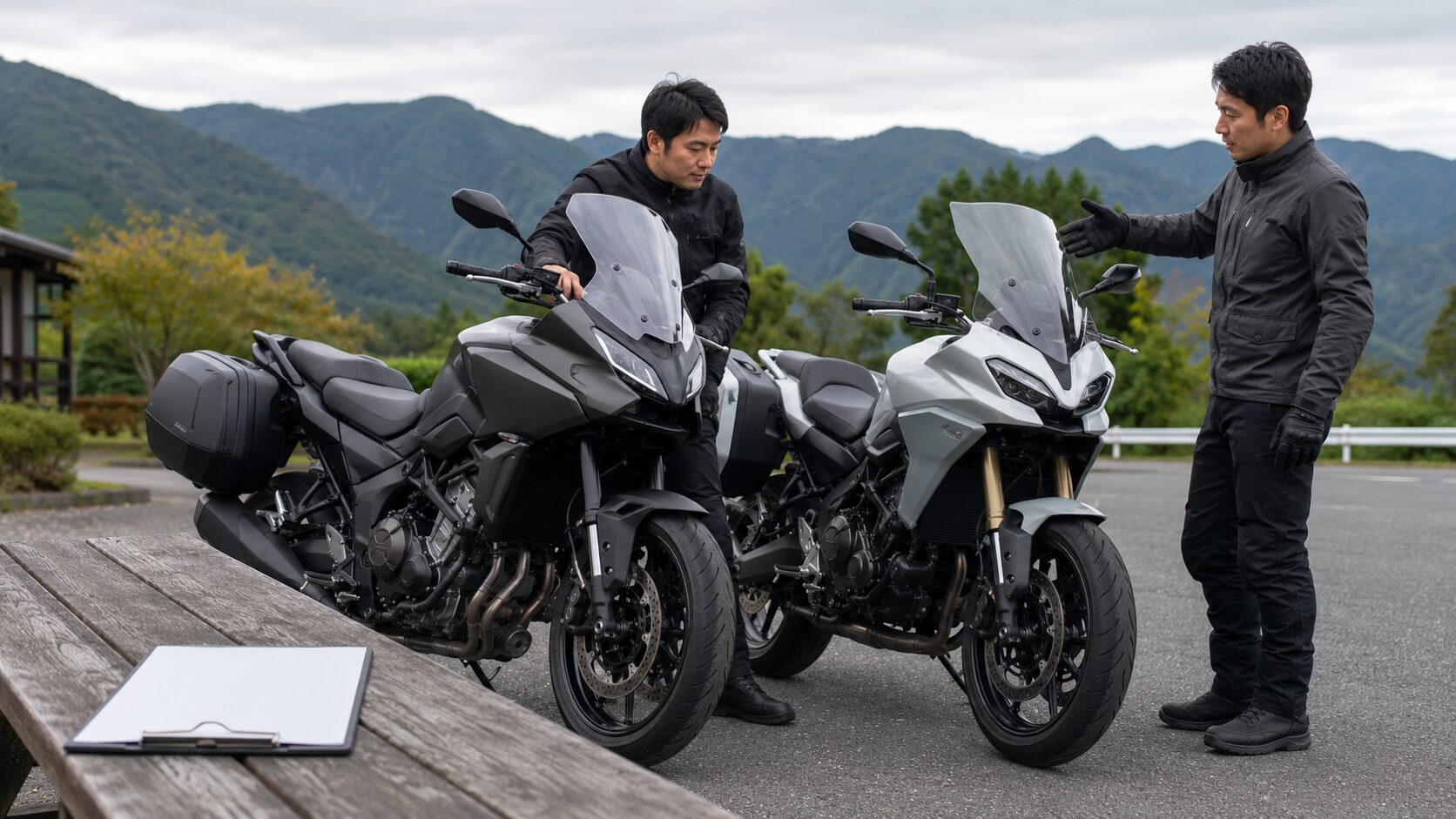 国産系と欧州系をイメージしたツーリングバイクを比較する購入者